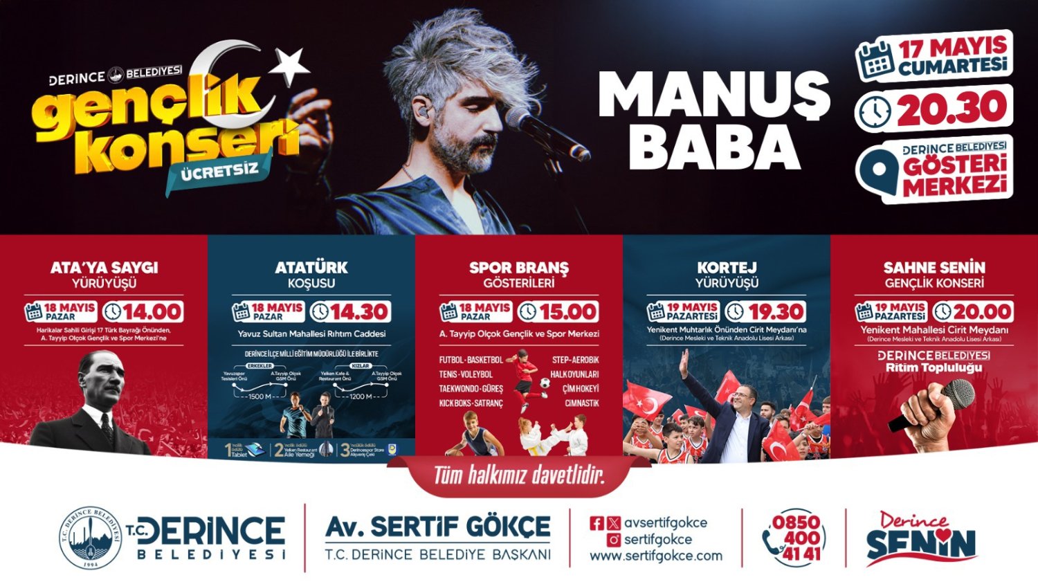 Derince’de 19 Mayıs Coşkusu Üç Gün Sürecek Etkinliklerle Kutlanacak