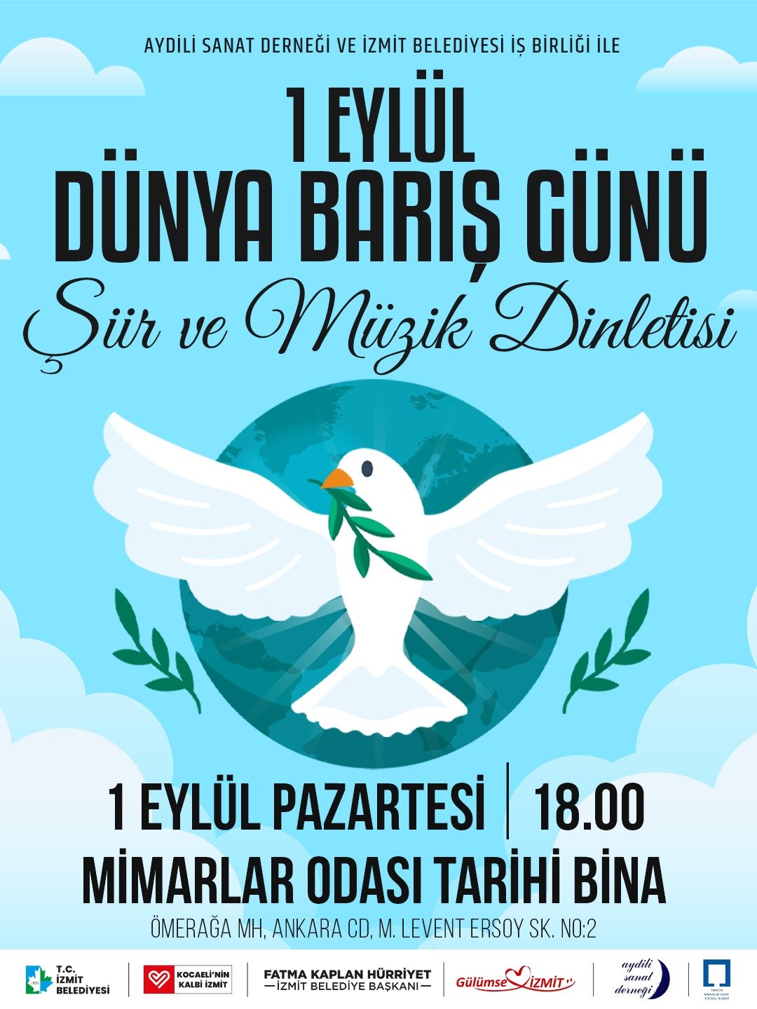 İzmit Belediyesinden Dünya Barış Günü’ne Özel Şiir Ve Müzik Dinletisi