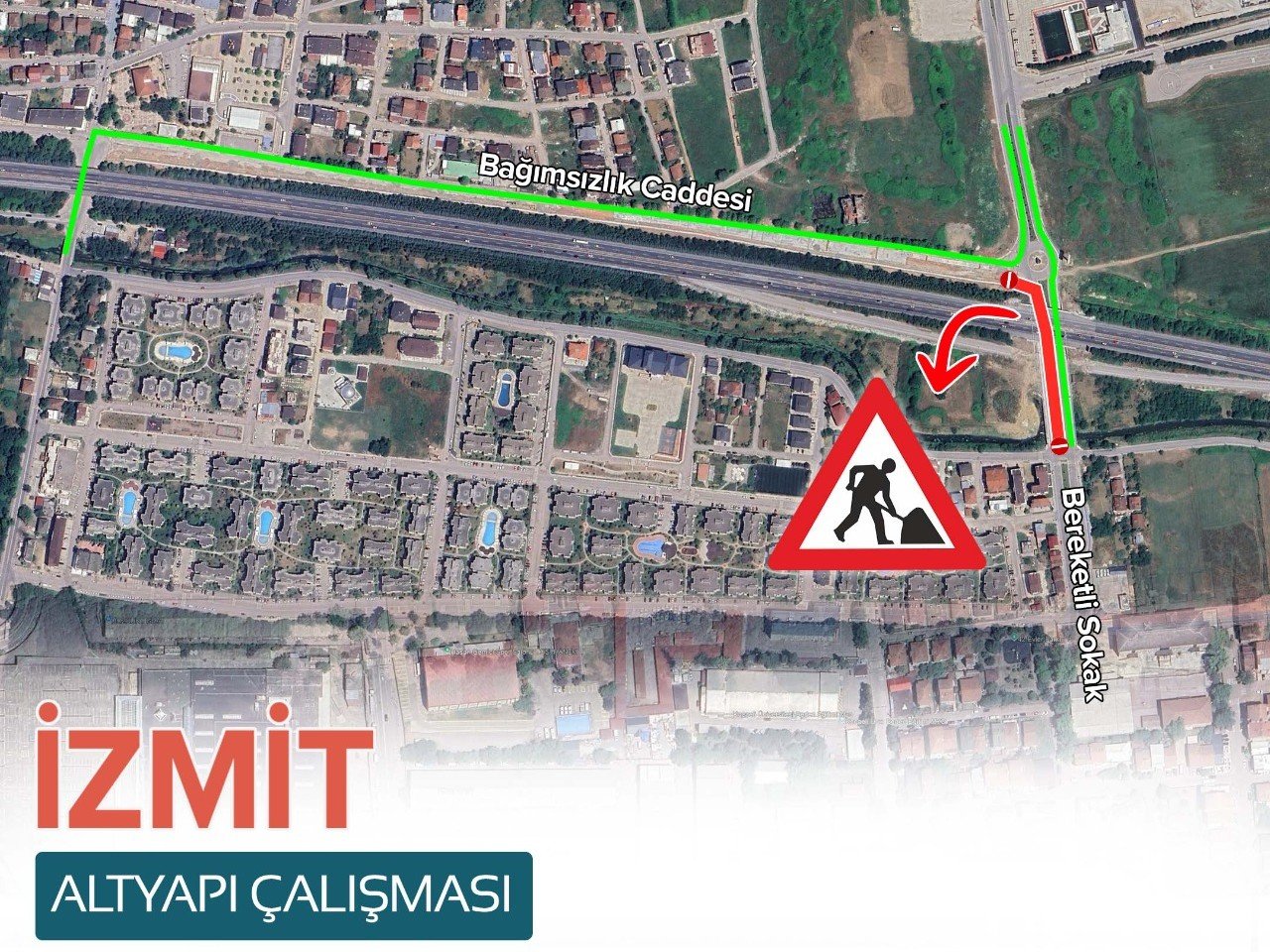 İzmit'te Bu Yol 20 Gün Trafiğe Kapalı Olacak