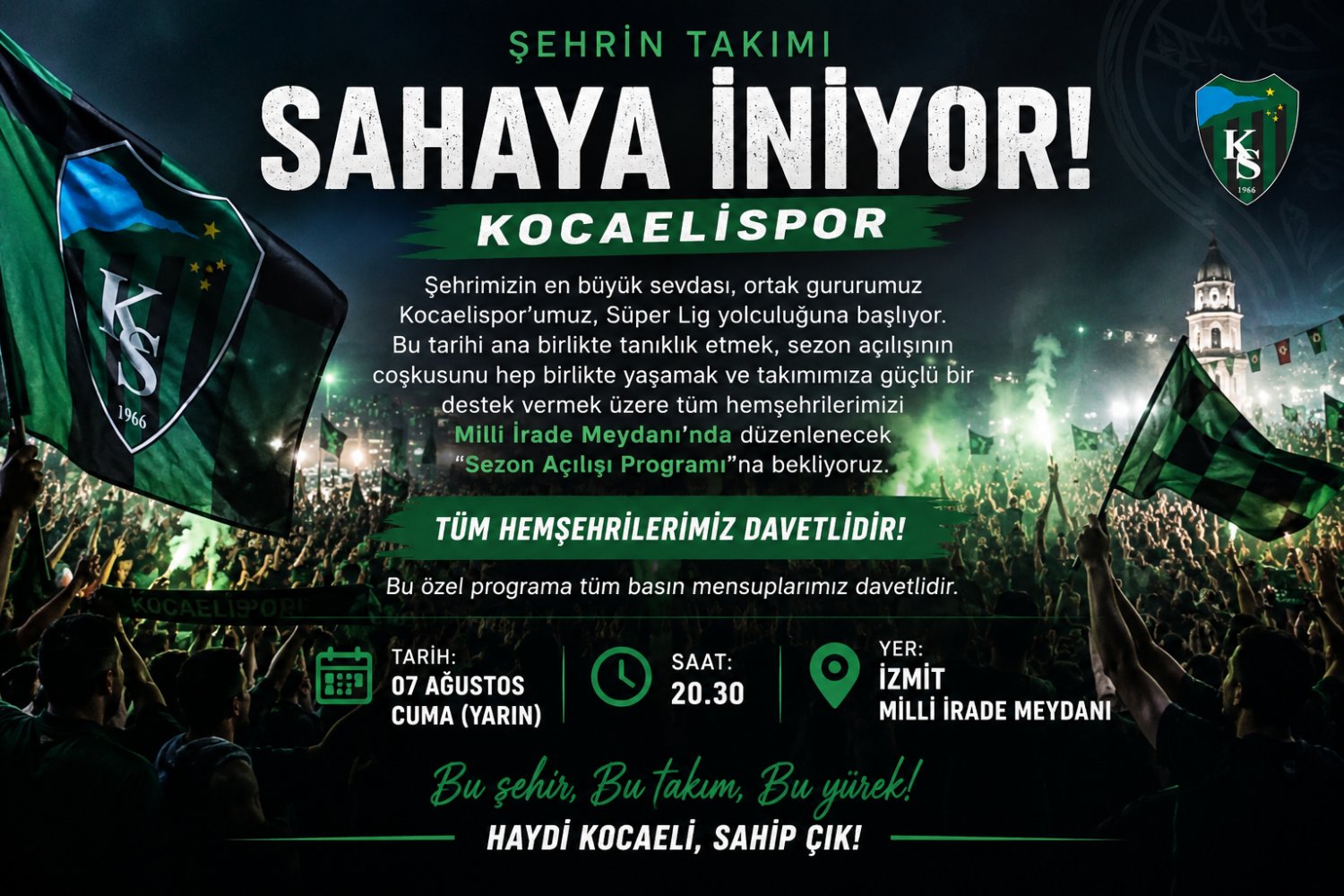 Şehrin Takımı Sahaya İniyor 